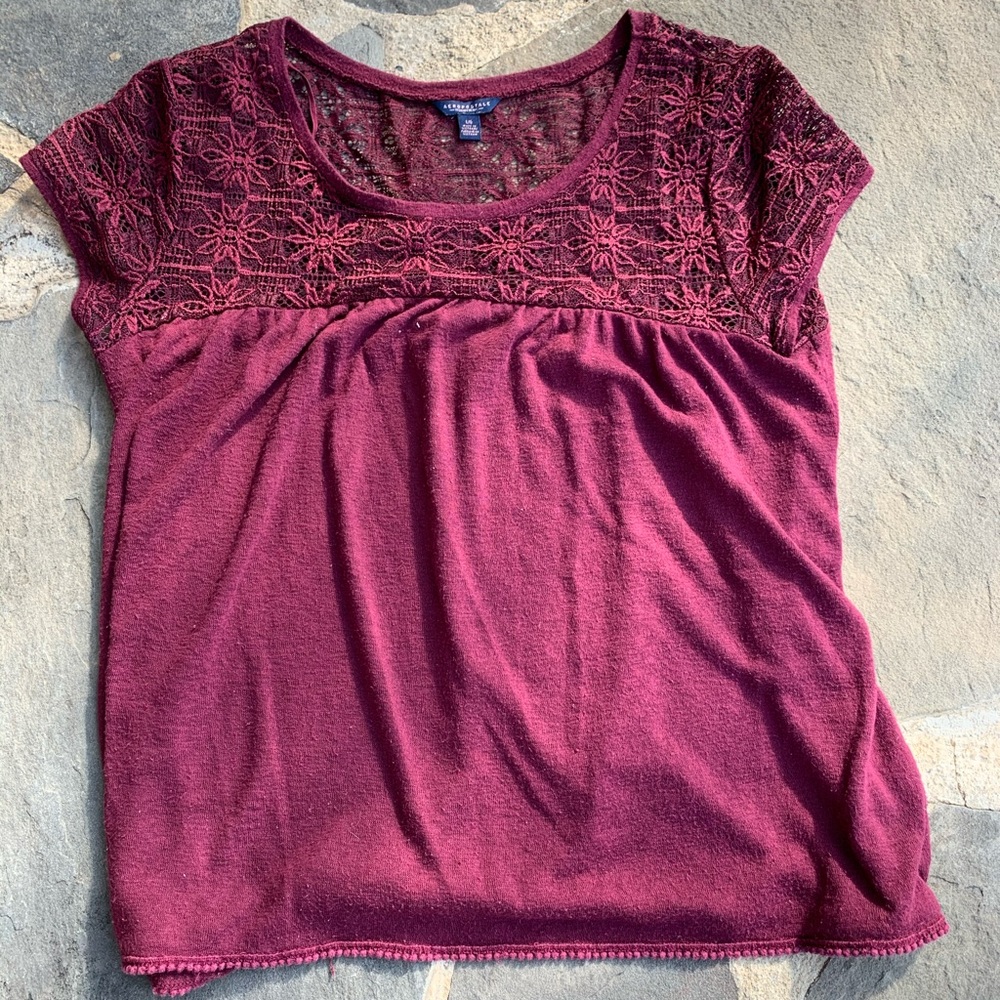 Maroon top!